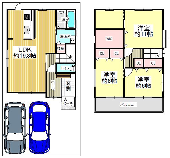 Floor plan. 29,900,000 yen, 3LDK, Land area 100.18 sq m , Building area 101.54 sq m