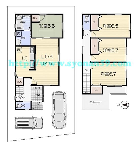 Floor plan. 29,800,000 yen, 4LDK, Land area 98.41 sq m , Building area 92.34 sq m floor plan