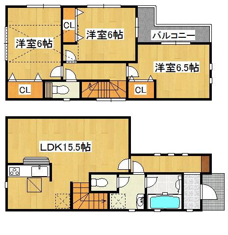 Floor plan. 28.8 million yen, 3LDK, Land area 84.35 sq m , Building area 81 sq m