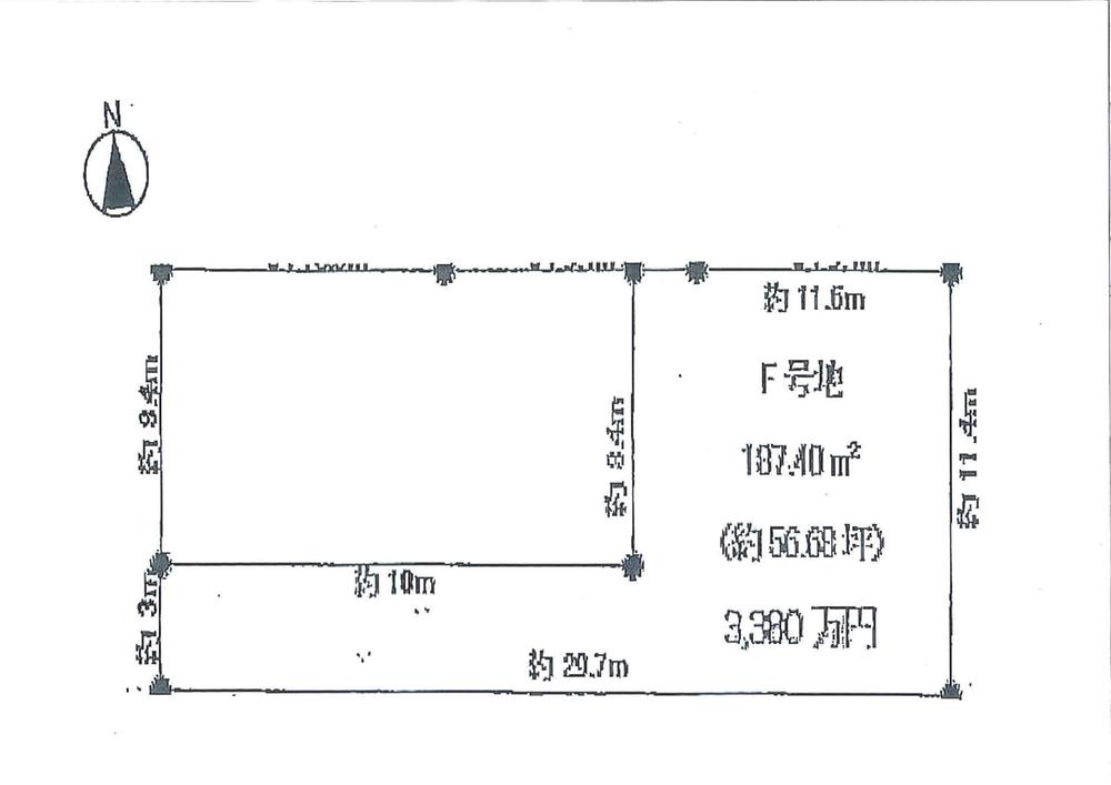 Compartment figure. Land price 33,800,000 yen, Land area 187.4 sq m