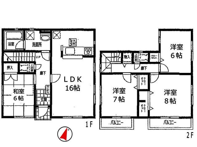 Floor plan. 29,900,000 yen, 4LDK, Land area 135 sq m , Building area 100.03 sq m Takatsuki Yayoigaoka cho 9 Building Floor plan