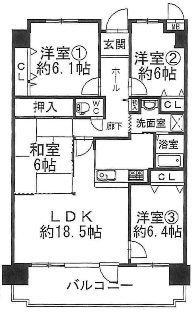 Floor plan. 4LDK, Price 24,800,000 yen, Footprint 90.6 sq m , Balcony area 11.48 sq m indoor the entire renovated!