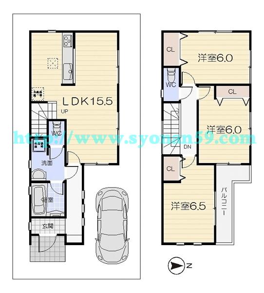 Floor plan. 28.8 million yen, 3LDK, Land area 84.35 sq m , Building area 81 sq m floor plan