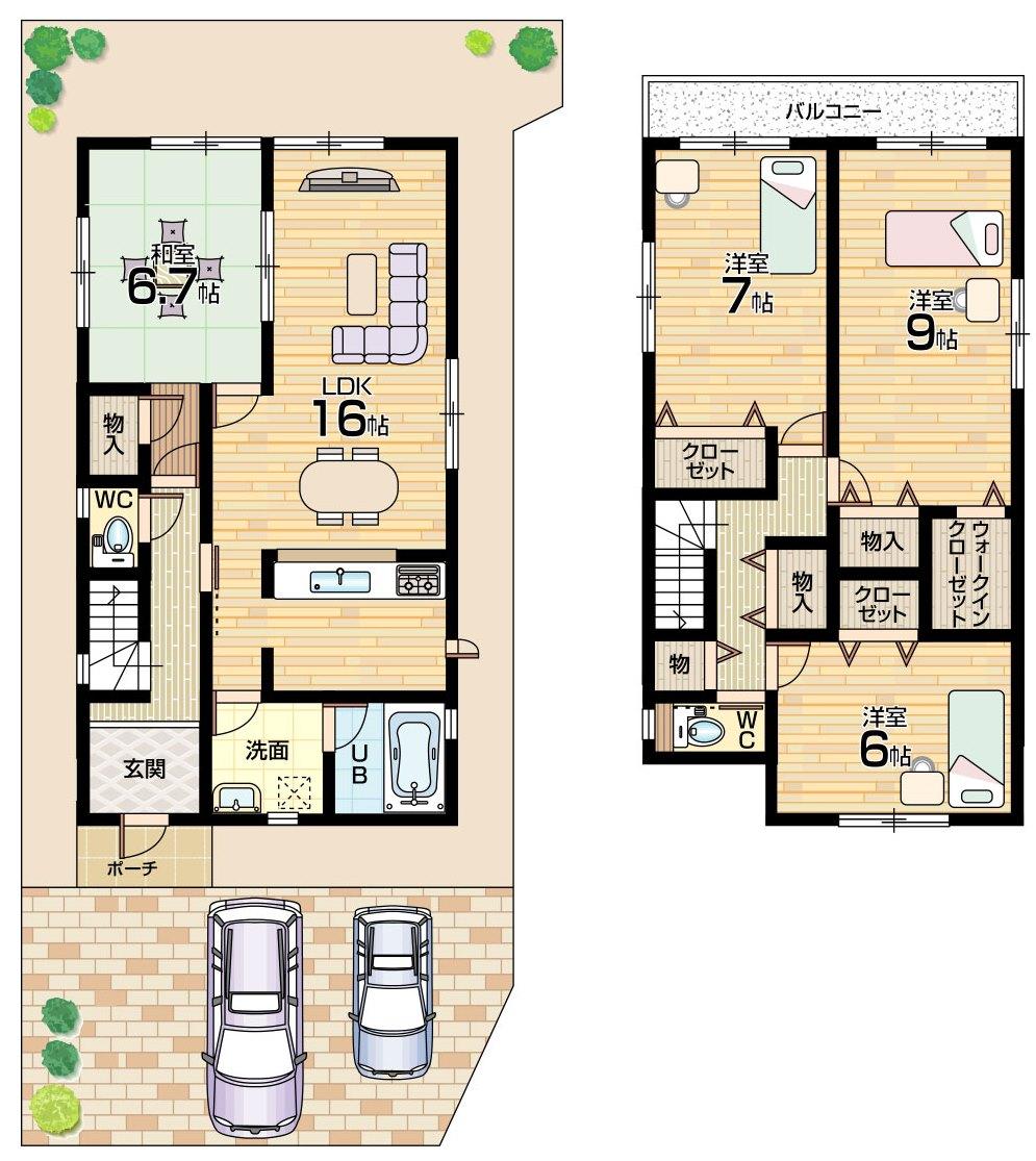 Floor plan. (No. 1 point), Price 28,900,000 yen, 4LDK+S, Land area 135.11 sq m , Building area 105.3 sq m