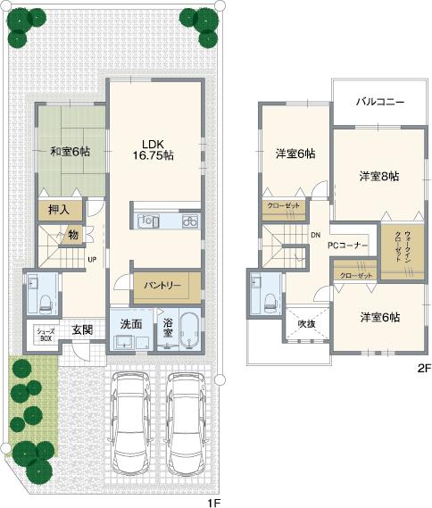 Building plan example (floor plan). Building plan example 4LDK + S, Land price 39,500,000 yen, Land area 147.9 sq m , Building price 22,872,000 yen, Building area 118.46 sq m