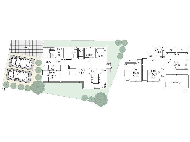 Other building plan example. Building plan example Reference building price 20,300,000 yen, Building area 103.50 sq m