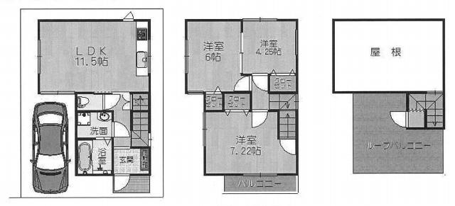 Floor plan. 24,800,000 yen, 3LDK, Land area 60.87 sq m , Building area 71.68 sq m