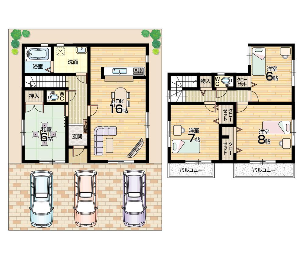 Floor plan. (No. 9 locations), Price 29,900,000 yen, 4LDK, Land area 135 sq m , Building area 100.03 sq m