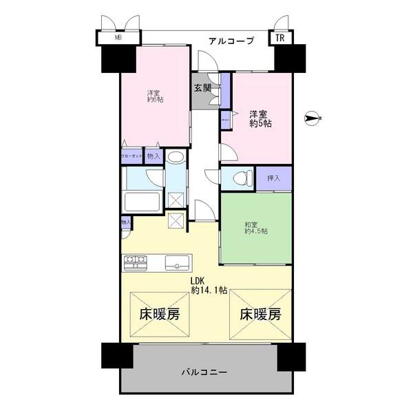 Floor plan. 3LDK, Price 24,800,000 yen, Footprint 64.3 sq m