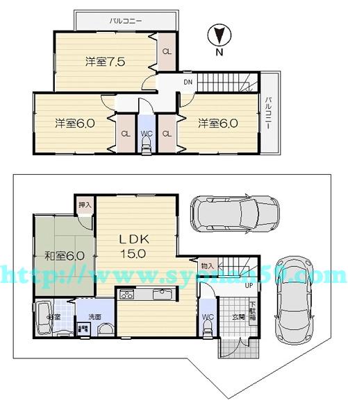 Floor plan. 35,800,000 yen, 4LDK, Land area 96.01 sq m , Building area 95.58 sq m floor plan