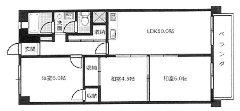 Floor plan. 3LDK, Price 9.8 million yen, Occupied area 58.32 sq m , Balcony area 5.12 sq m