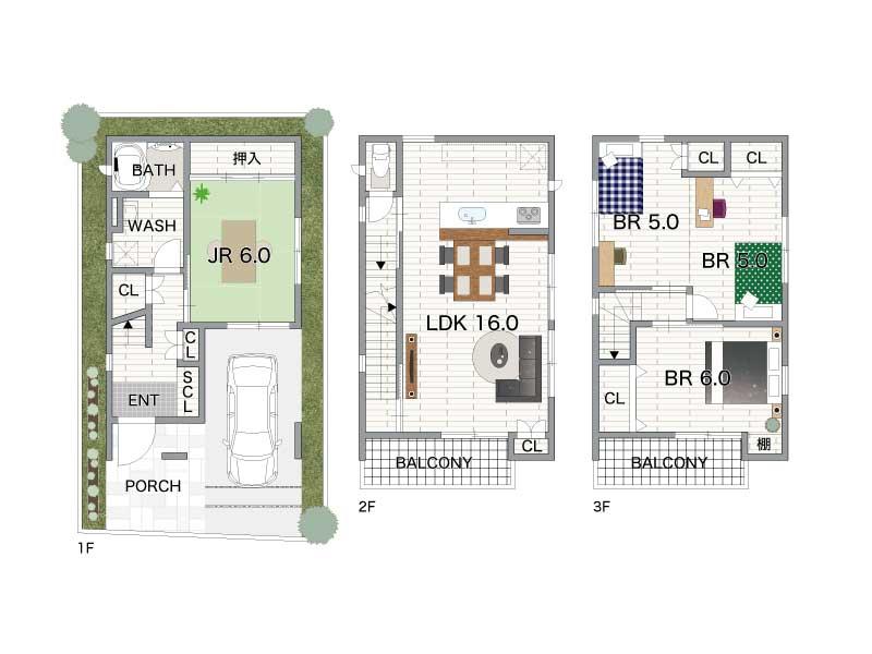Other building plan example. Building plan example (No. 1 place) building price 17 million yen, Building area 103.26 sq m