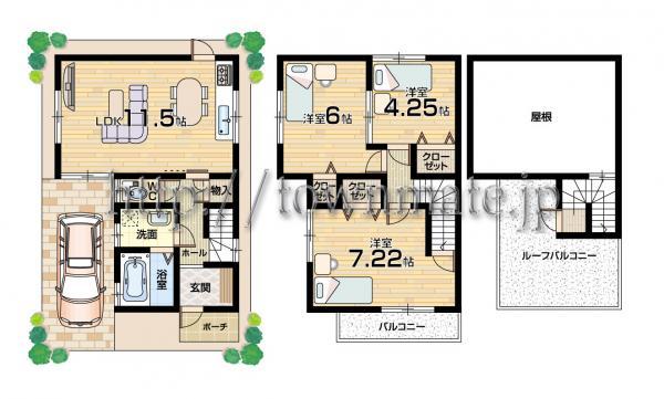 Floor plan. 24,800,000 yen, 3LDK, Land area 60.87 sq m , Building area 71.68 sq m land area 60.87 square meters building area 71.68 square meters