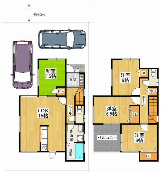 Floor plan. 33,800,000 yen, 4LDK, Land area 105.82 sq m , Building area 92.34 sq m