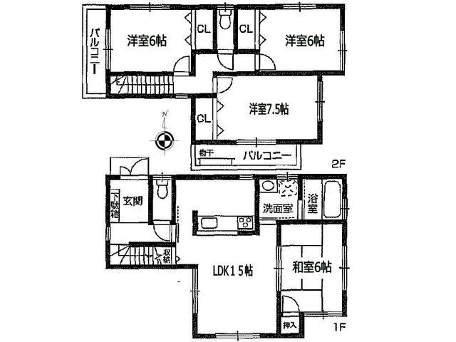 Floor plan. 35,800,000 yen, 4LDK, Land area 96.01 sq m , Building area 95.58 sq m Takatsuki Himuro-cho 2-chome, 1 Building Floor plan