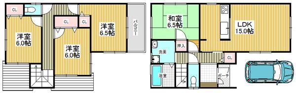 Floor plan. 29,800,000 yen, 4LDK, Land area 98.84 sq m , Comfortable living in the building area 95.58 sq m in town ☆