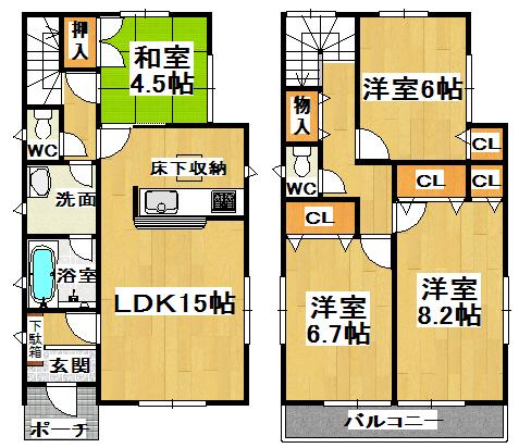 Floor plan. (10 Building), Price 27,900,000 yen, 4LDK, Land area 120 sq m , Building area 95.98 sq m