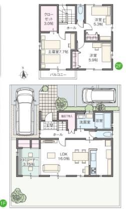 Floor plan. 15.7 million yen, 4LDK + S (storeroom), Land area 137.44 sq m , Building area 100.87 sq m