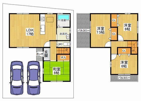 Floor plan. 37,090,000 yen, 4LDK, Land area 113.96 sq m , Building area 93.96 sq m