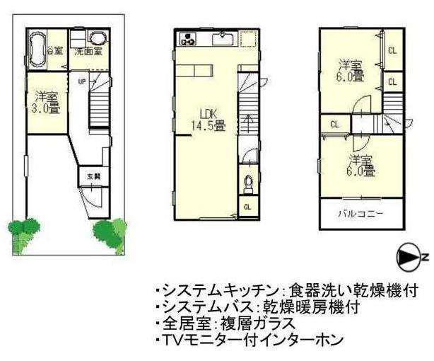 Floor plan. 21,800,000 yen, 2LDK + S (storeroom), Land area 48.96 sq m , Building area 84.24 sq m