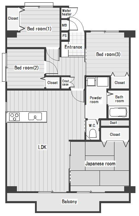 Floor plan. 4LDK, Price 17.8 million yen, Occupied area 78.54 sq m , Balcony area 7.65 sq m southwest angle room!