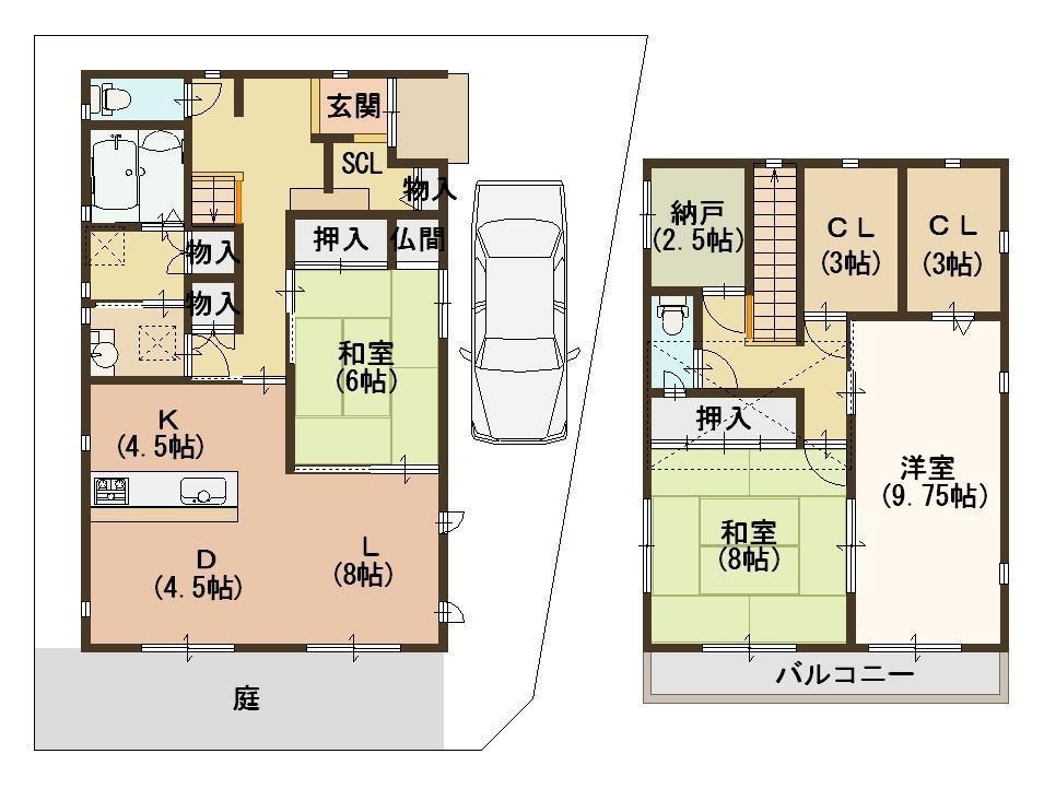 Floor plan. 54,800,000 yen, 3LDK + S (storeroom), Land area 140 sq m , Building area 120.06 sq m