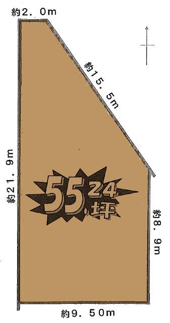 Compartment figure. Land price 19,800,000 yen, Land area 182.62 sq m