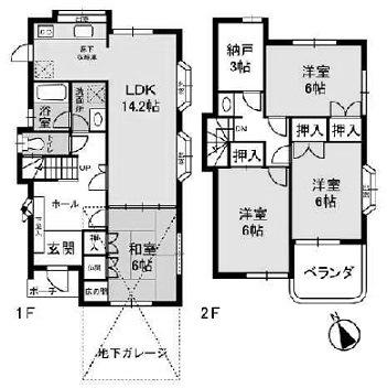 Local appearance photo. It is about a 2-minute walk from the bus stop! All room 6 quires more ・ It is with storage! There is a bay window! 3 rooms is southwestward!