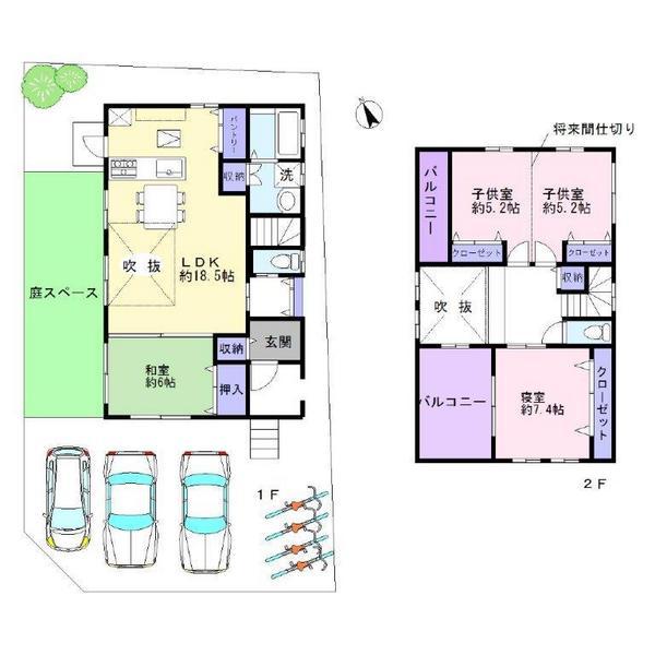Building plan example (floor plan). Building price 21,060,000 yen (tax included) Building area 107.13 sq m