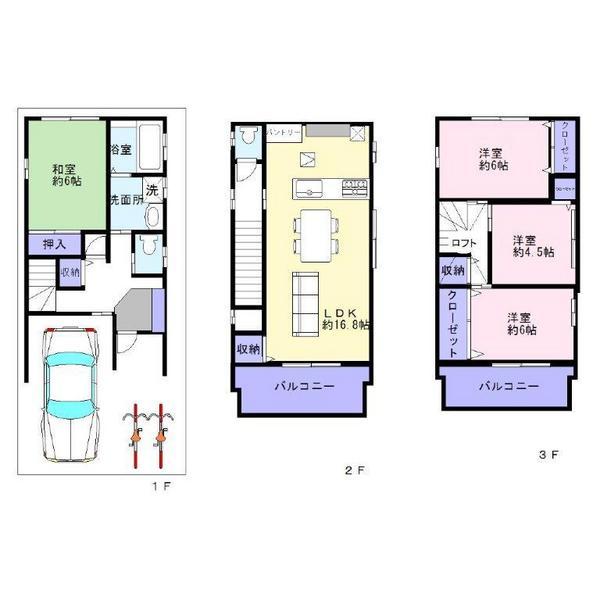 Floor plan. 29,900,000 yen, 4LDK, Land area 66.63 sq m , Building area 100.04 sq m 4LDK