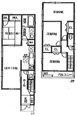 Floor plan. Price 35,800,000 yen, 4LDK, Land area 92.81 sq m , Building area 97.2 sq m