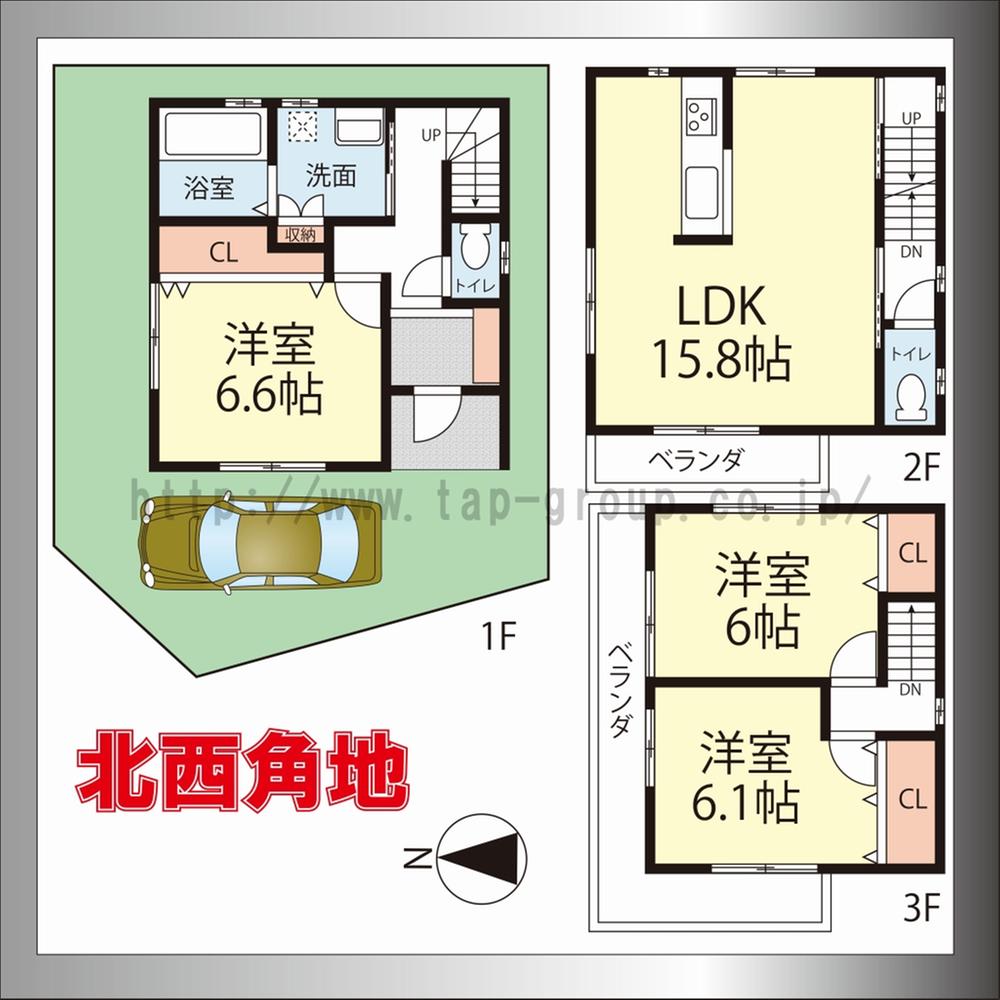 Floor plan. 24,800,000 yen, 3LDK, Land area 65.64 sq m , Building area 65.64 sq m