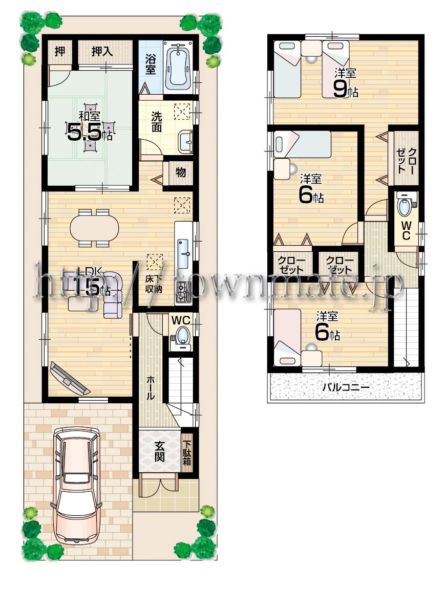 Floor plan. (No. 2 locations), Price 35,800,000 yen, 4LDK, Land area 92.81 sq m , Building area 97.2 sq m