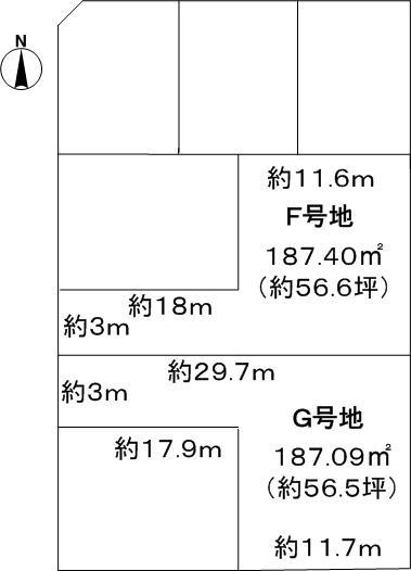 Compartment figure. Land price 31,800,000 yen, Land area 187.09 sq m