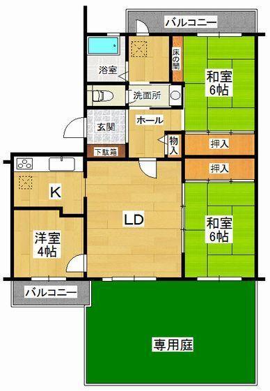 Floor plan. 3LDK, Price 17 million yen, Occupied area 73.23 sq m , Balcony area 7.38 sq m