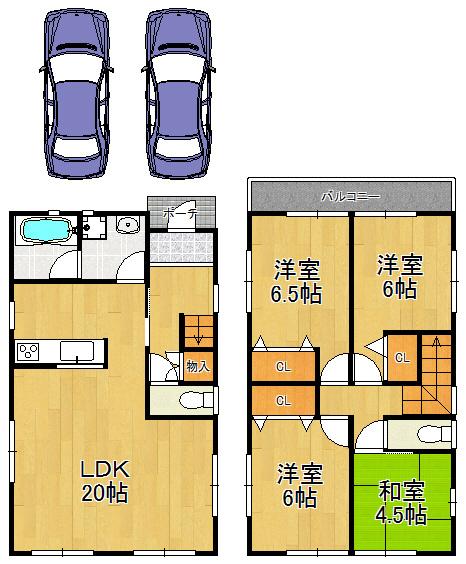 Floor plan. 26,900,000 yen, 4LDK, Land area 120.05 sq m , There is also a Japanese-style room, which can also be used as a building area of ​​96.39 sq m drawing room