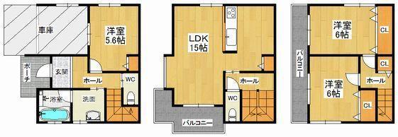 Floor plan. 25,800,000 yen, 3LDK, Land area 60.82 sq m , Building area 93.24 sq m
