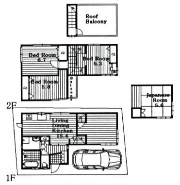 Floor plan. 25,800,000 yen, 3LDK, Land area 65.97 sq m , Building area 81 sq m