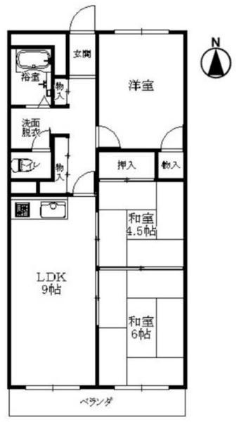 Floor plan. 3LDK, Price 8.9 million yen, Occupied area 58.32 sq m , Balcony area 6.12 sq m
