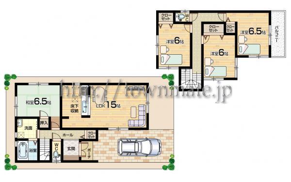 Floor plan. 29,800,000 yen, 4LDK, Land area 98.84 sq m , Building area 95.58 sq m Floor