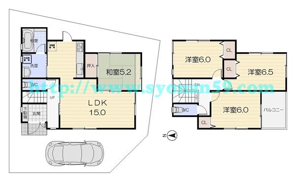 Floor plan. 35,300,000 yen, 4LDK, Land area 93.92 sq m , Building area 91.12 sq m floor plan