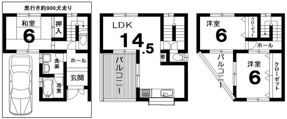 Floor plan. 19,800,000 yen, 3LDK, Land area 58.04 sq m , Building area 88.29 sq m