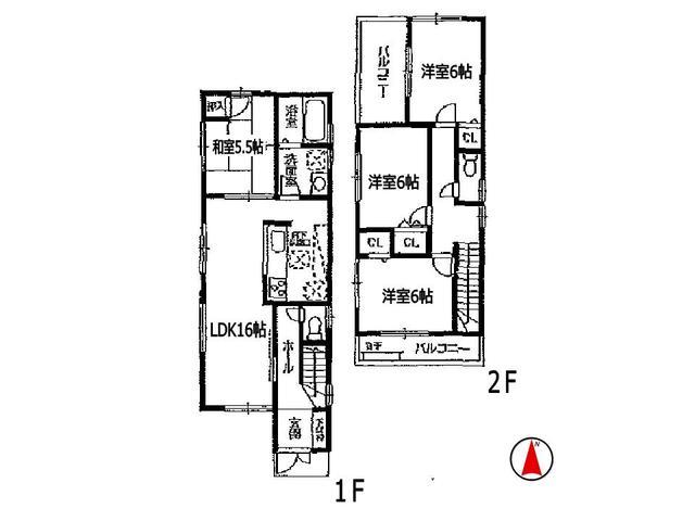 Floor plan. 35,300,000 yen, 4LDK, Land area 94.27 sq m , Building area 93.15 sq m Takatsuki Fujinosato Subdivision Building 3 Floor plan