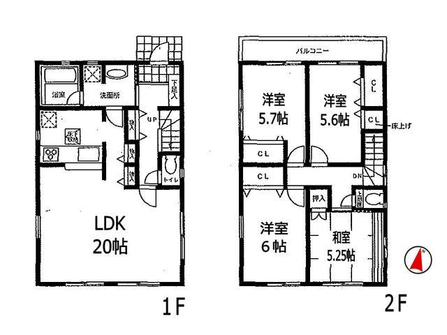 Floor plan. 27,900,000 yen, 4LDK+S, Land area 120.09 sq m , Building area 99.63 sq m Takatsuki Yayoigaoka cho 5 Building Floor