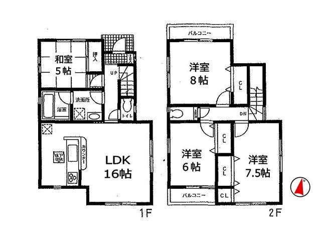 Floor plan. 27,900,000 yen, 4LDK+S, Land area 120.09 sq m , Building area 99.63 sq m Takatsuki Yayoigaoka-cho, 6 Building Floor