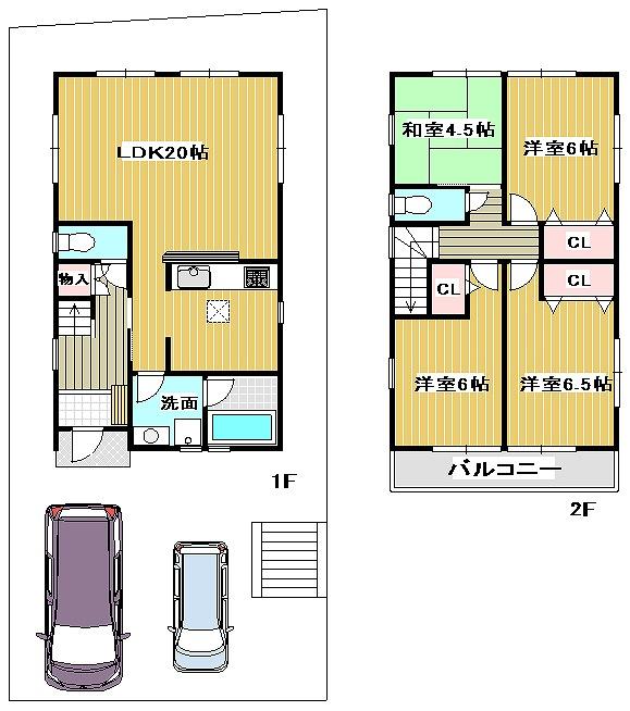 Floor plan. (No. 4), Price 26,900,000 yen, 4LDK, Land area 120.05 sq m , Building area 96.39 sq m