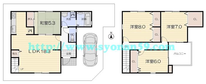 Floor plan. 36,800,000 yen, 4LDK, Land area 101.12 sq m , Building area 108.07 sq m floor plan