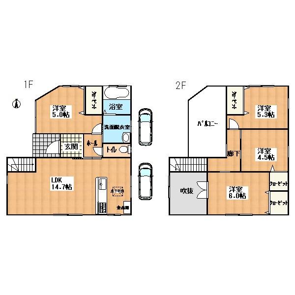 Building plan example (floor plan). Building plan example (A No. land) 4LDK, Land price 18.6 million yen, Land area 100.01 sq m , Building price 13,150,000 yen, Building area 83.02 sq m