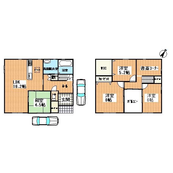 Building plan example (floor plan). Building plan example (C No. land) 4LDK, Land price 20,870,000 yen, Land area 101.46 sq m , Building price 15,840,000 yen, Building area 100.03 sq m