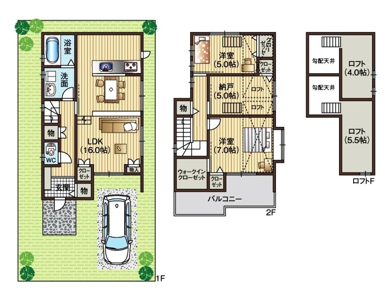 Floor plan. 30,800,000 yen, 3LDK + 2S (storeroom), Land area 95 sq m , Building area 85.45 sq m already completed Loft with 2 places